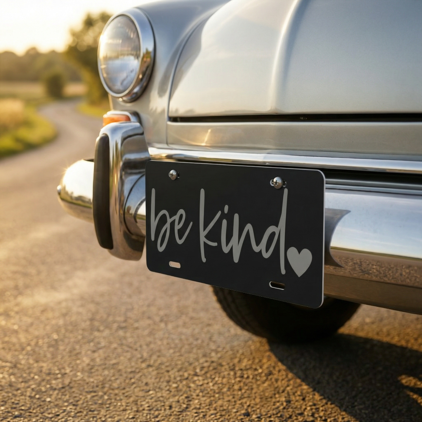 Be Kind Classic License Plate - Silver