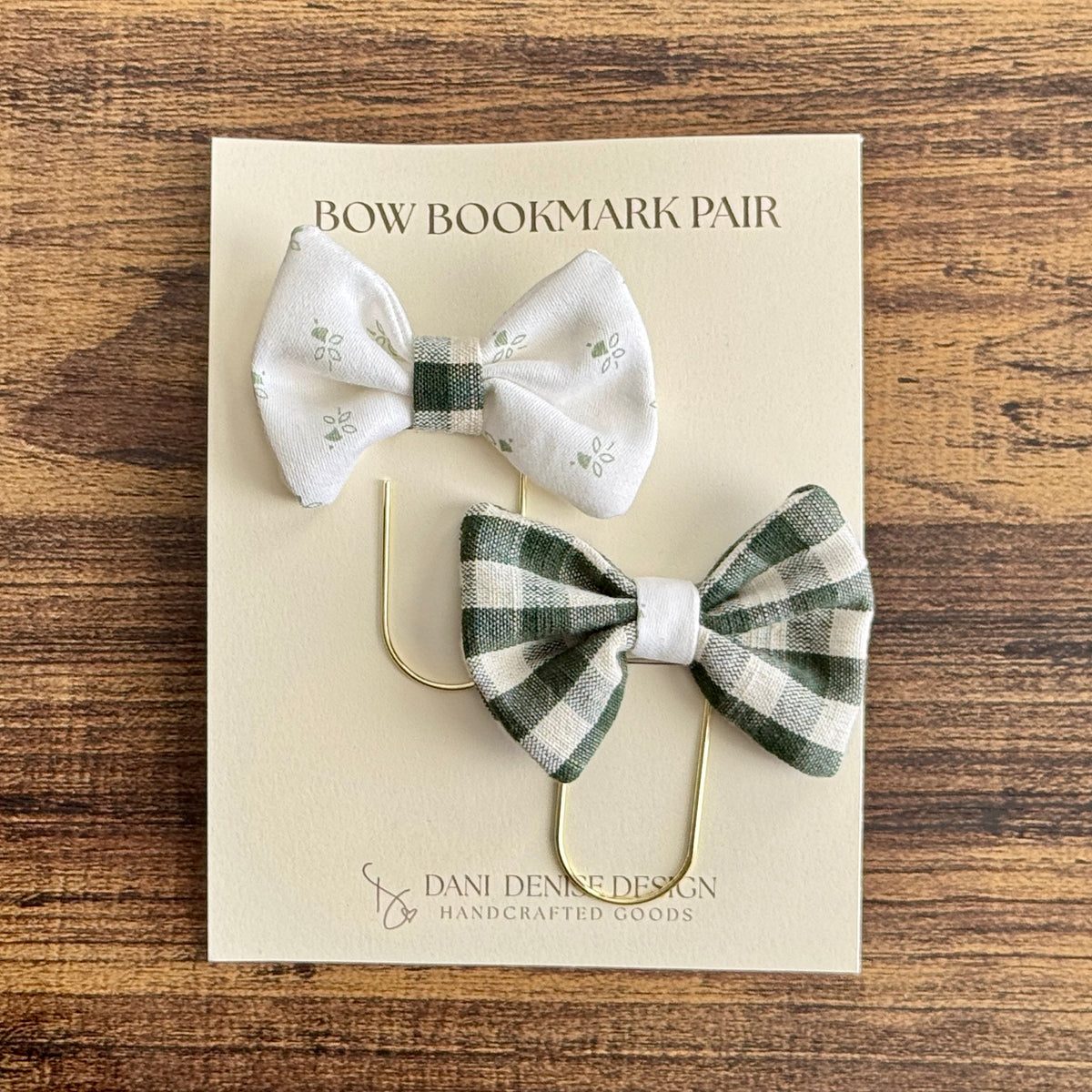 Fabric Bow Bookmark Pair