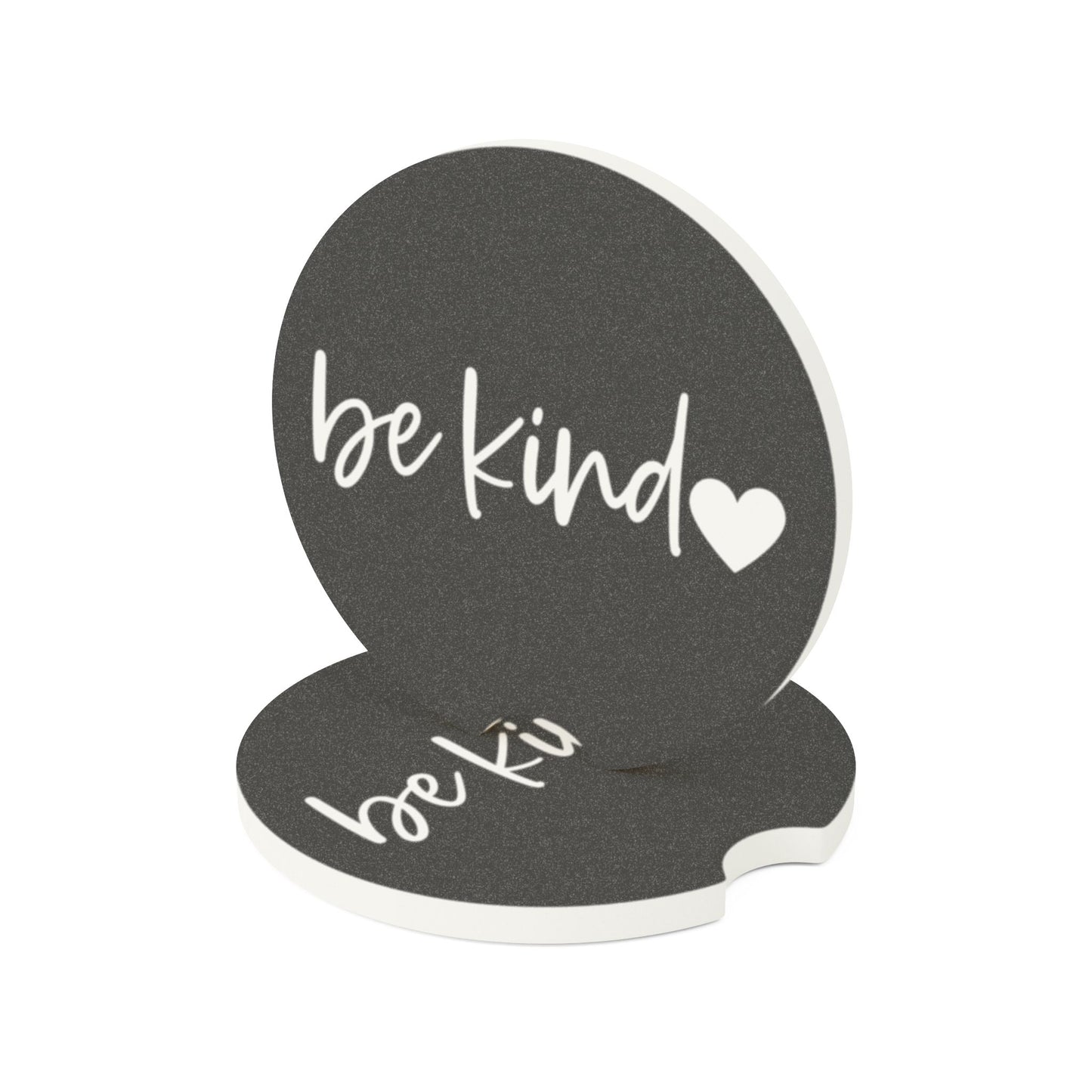 Be Kind Car Coasters Set of Two- White