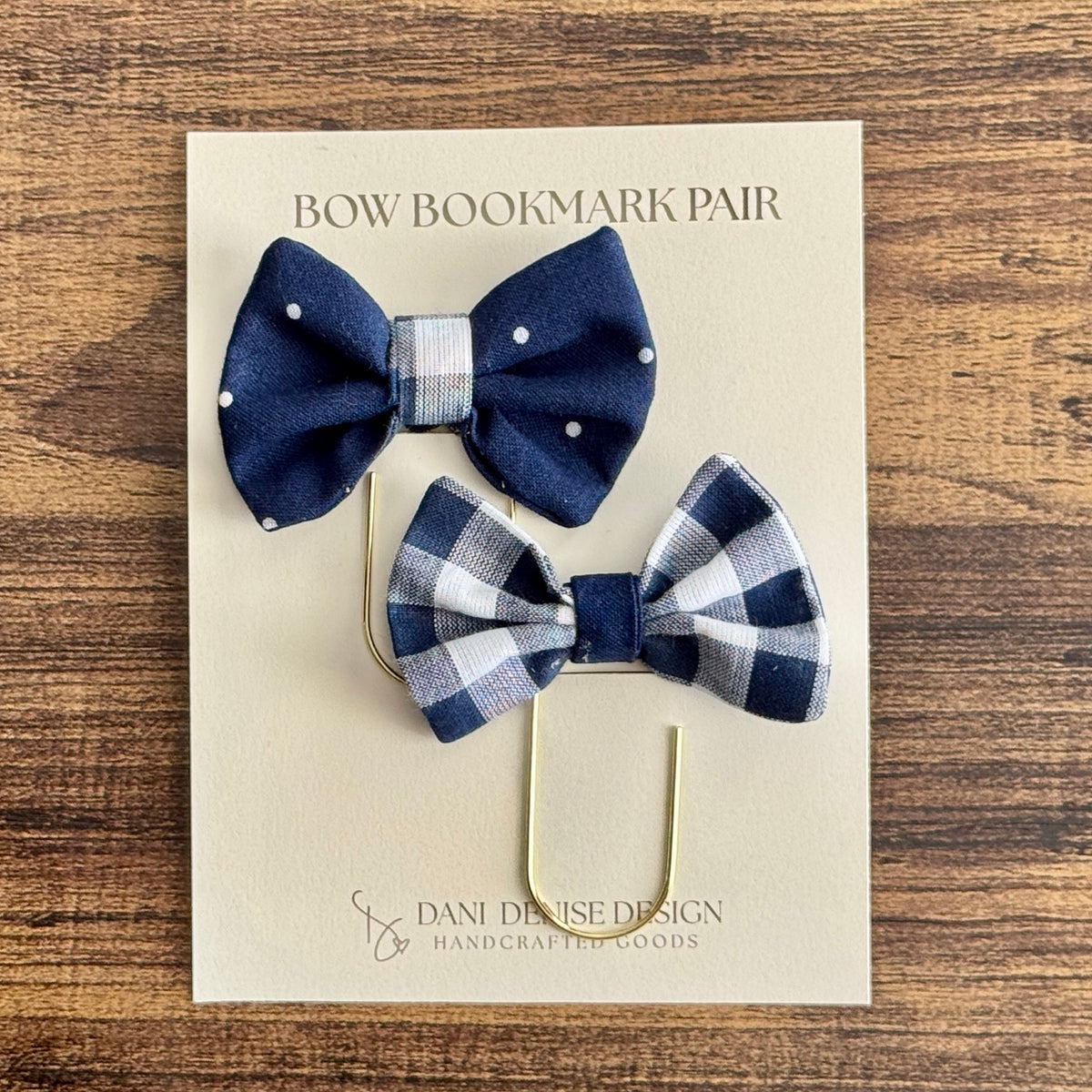 Fabric Bow Bookmark Pair