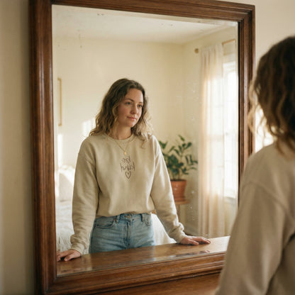 Be Kind Crewneck – Tone on Tone Sweatshirt in Sand