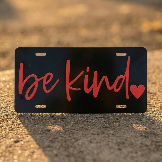 Be Kind Classic License Plate - Red