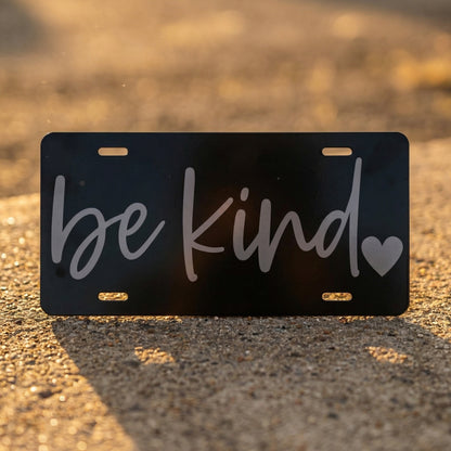 Be Kind Classic License Plate - Silver