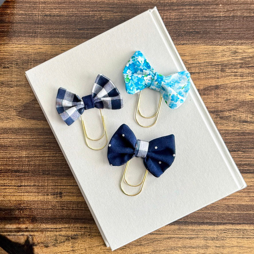Fabric Bow Bookmark Pair